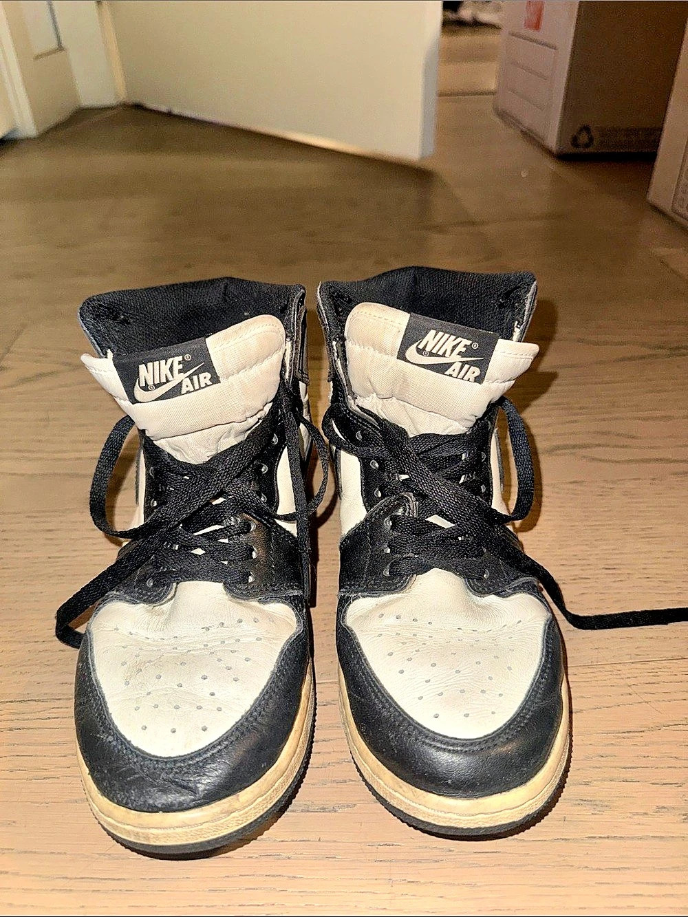 Nike Air Jordan 1 High Top Sneakers in Black & White